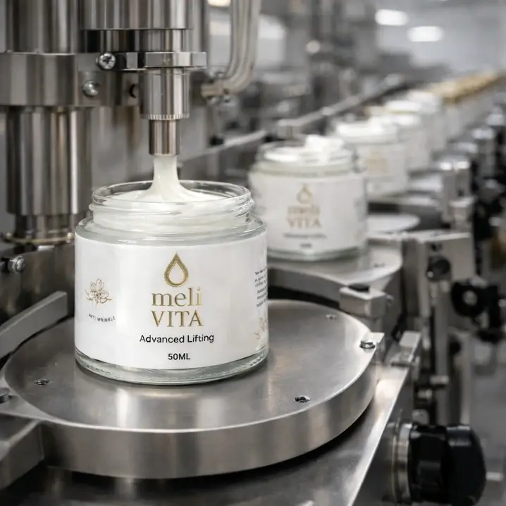 Γραμμή παραγωγής MeliVITA με γέμισμα προϊόντος σε βαζάκι σε περιβάλλον υψηλής καθαρότητας