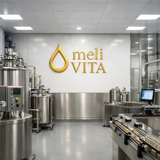 Υπερσύγχρονο εργαστήριο παραγωγής με σήμανση MeliVITA